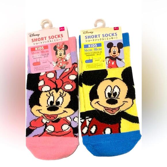 Disney Other - Disney Kids Short Socks, Mickey & Minnie Mouse Set
